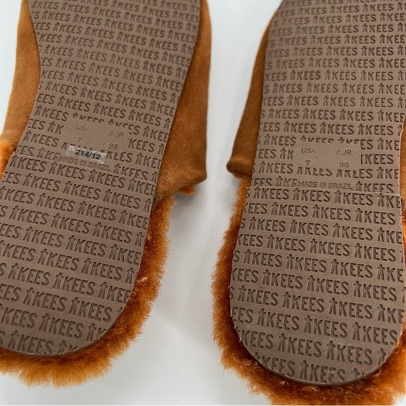 New TKEES Ines Shearling Slide On Mule Sandal Fur Size 7 Flat Loafers - Picture 14 of 14
